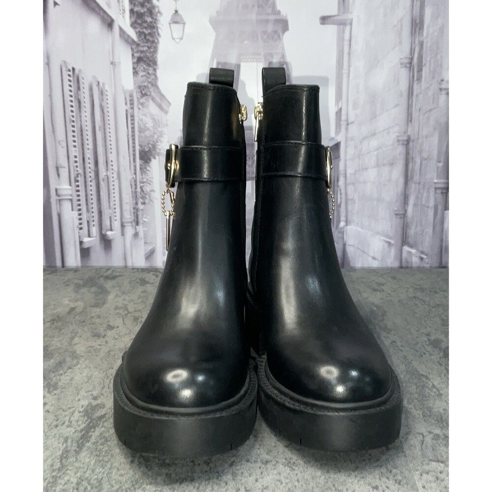 Coach Lacey Leather Women’s Bootie Black Size 6 B - Picture 8 of 11